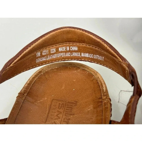 Timberland Smart Comfort System Brown Size 10 M Leather Sandals Slingback Open - Picture 3 of 6